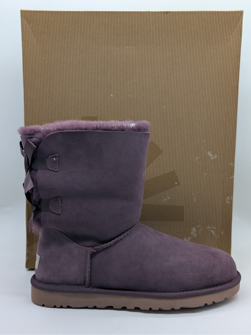 UGG Australia Womens Size 9 Bailey Bow Boots Bordeaux Purple 1002954 W DPBD New